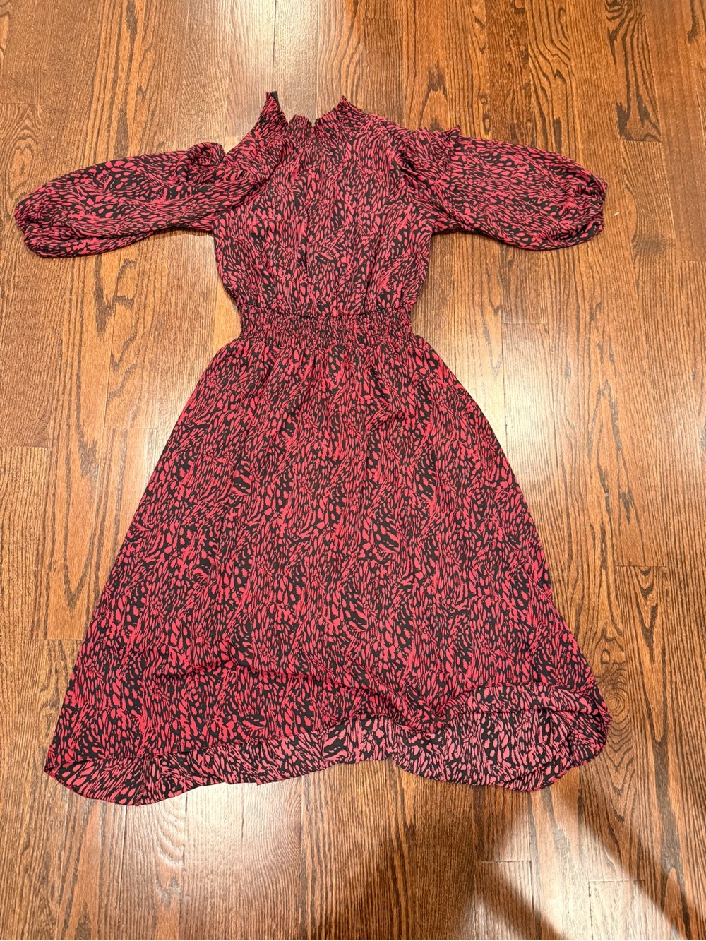 Nanette Lepore Pink and Black Printed Midi Dress